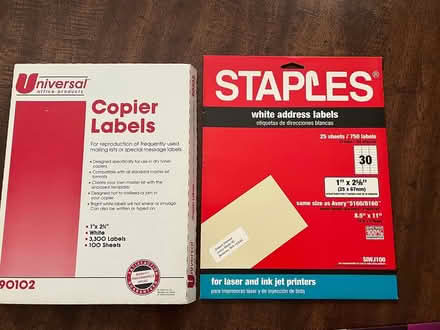 Photo of free Peel & stick labels (Finksburg - Carroll County) #2