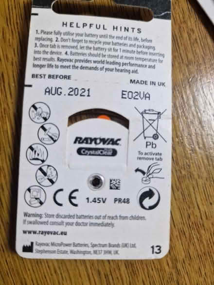 Photo of free Hearing Aid Batteries (Linden GL1) #2