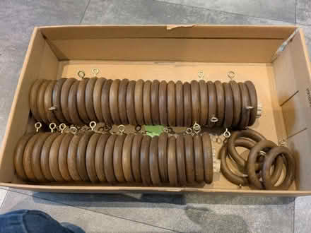 Photo of free 54 wooden curtain rings (South croydon) #1