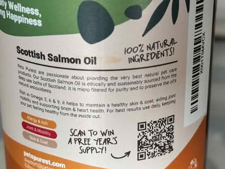 Photo of free Pets salmon oil (Baffins PO3) #2