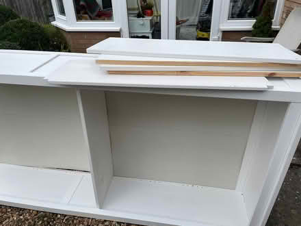 Photo of free Tall wood white bookcase 5 shelves (PE8) #1