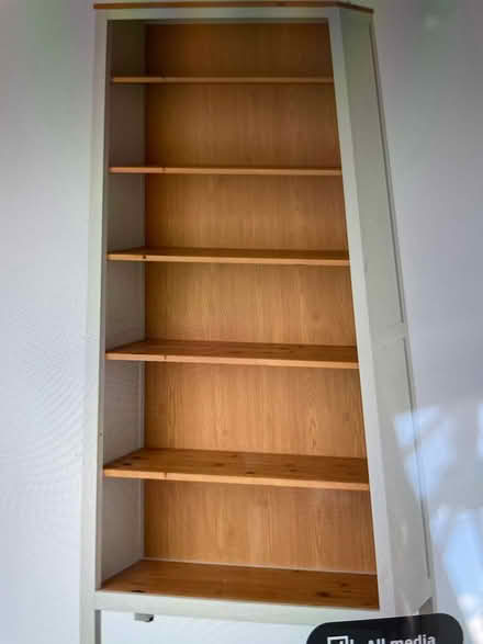 Photo of free Tall wood white bookcase 5 shelves (PE8) #2