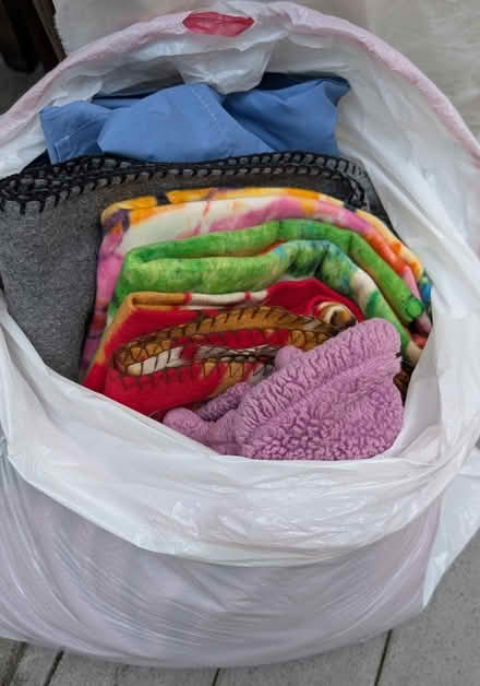 Photo of free Bag of sheets and fleece blankets (Santa Clara near Great America) #1