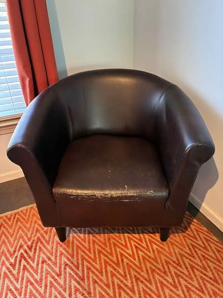 Photo of free Faux Leather Barrel Accent Chair (Shamona Creek - Dorlan Mill) #1