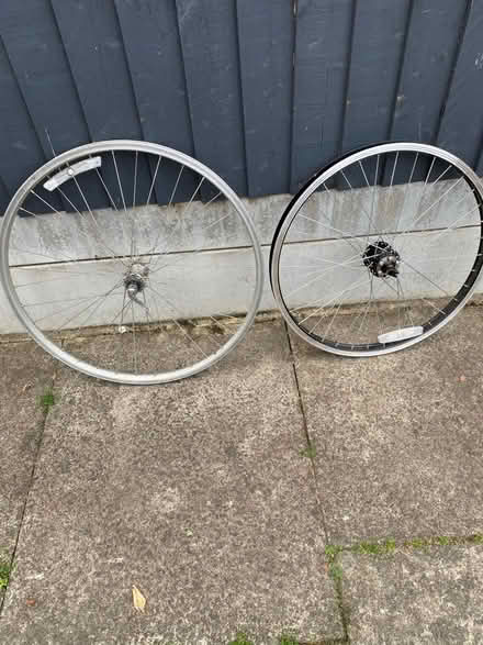 Photo of free 1 x 24 inch and 1 x 26 inch bicycle wheels (Perivale W13) #1