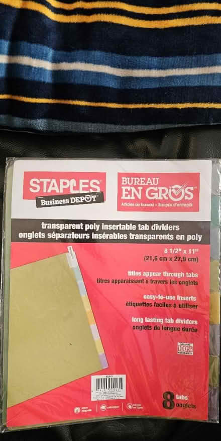 Photo of free Plastic Page Dividers with Tabs (Stanley Park Kitchener) #1