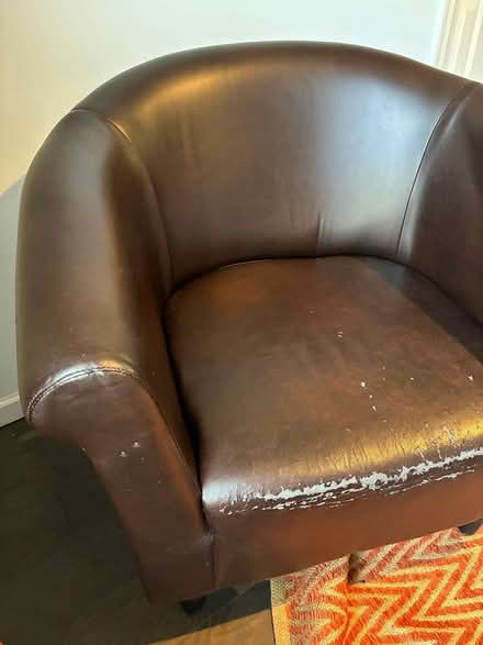 Photo of free Faux Leather Barrel Accent Chair (Shamona Creek - Dorlan Mill) #4