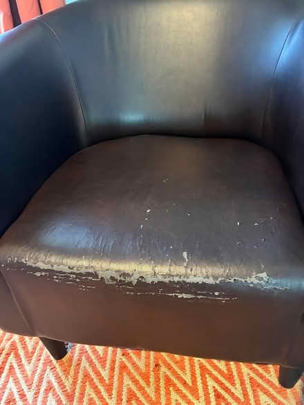Photo of free Faux Leather Barrel Accent Chair (Shamona Creek - Dorlan Mill) #2