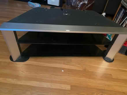 Photo of free TV stand with glass shelves (David & Bancroft) #1