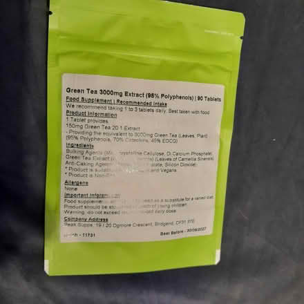 Photo of free Green tea extract tablets (Rochdale, OL11) #1