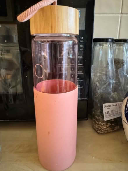 Photo of free Glass drinking bottle - pink - personalised with letter C (Gleneagles area, Wboro NN8) #1