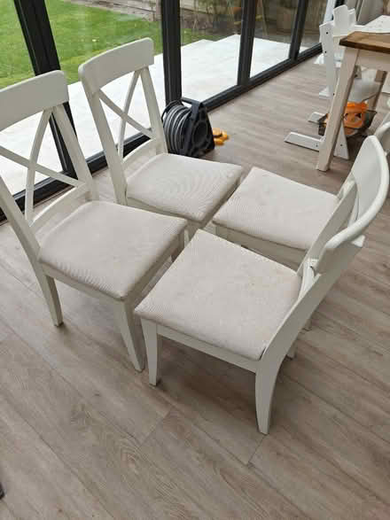 Photo of free 4 IKEA dining chairs - white (KT1 2JG) #1