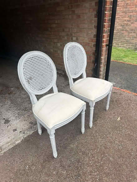 Photo of free A pair of pretty, distressed, bedroom chairs (Marden TN12) #1