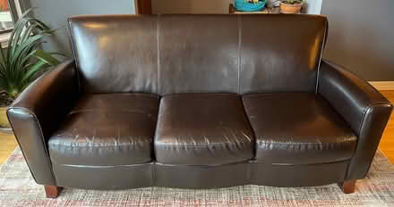 Photo of free Faux leather couch (East Boise) #2