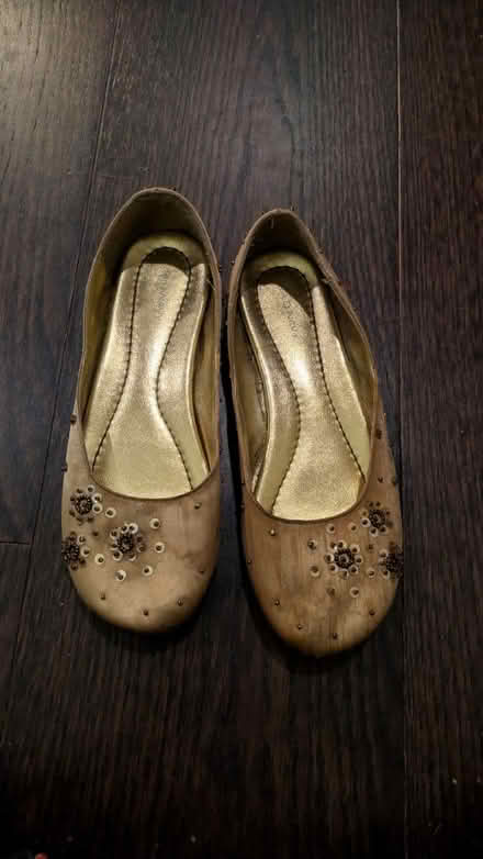 Photo of free Gold satin flats, size 6 (Beacon Hill) #1