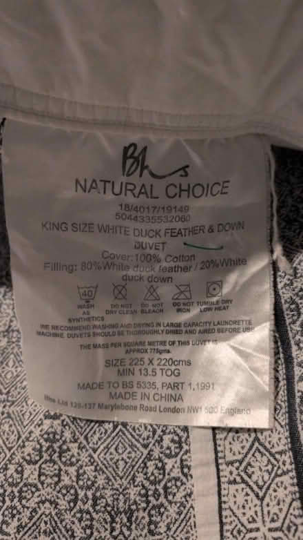 Photo of free King size down duvet (Chesham HP5) #2