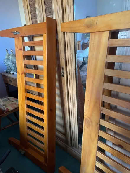 Photo of free Pine double bed frame, with headboard and footboard (Dunblane FK15) #2