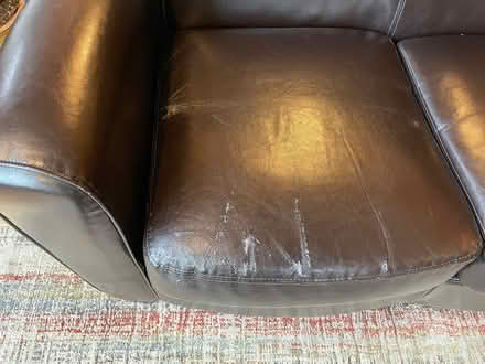 Photo of free Faux leather couch (East Boise) #4