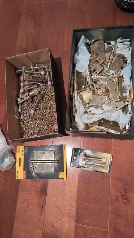 Photo of free Brass door hinges etc (Trafalgar/River Oaks, Oakville) #1
