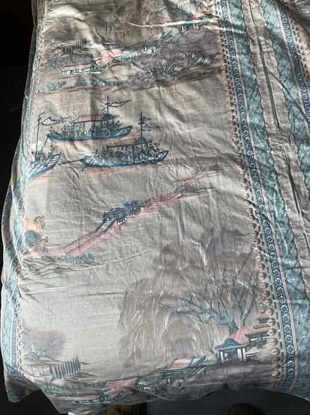 Photo of free Patterned full length cotton curtains with separate linings (Brasenose OX11) #2