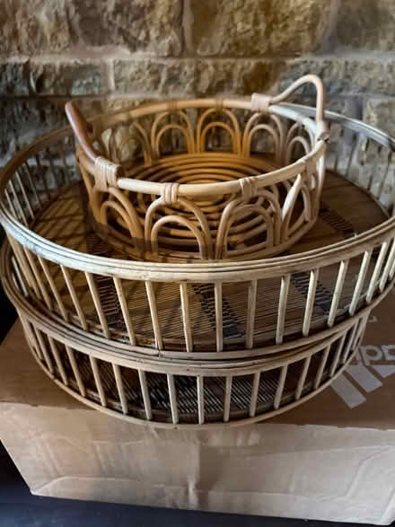 Photo of free Rattan / cane baskets x 3 (Bloxham OX15) #2