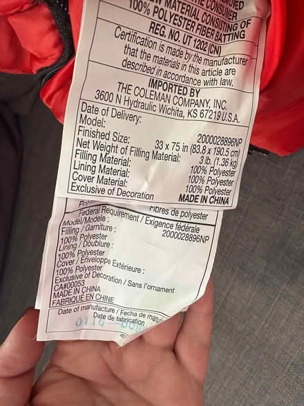 Photo of free Sleeping bag (Queens Chapel NE DC) #2