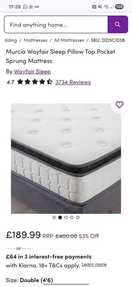 Photo of free Double mattress - good condition (Sw19) #1