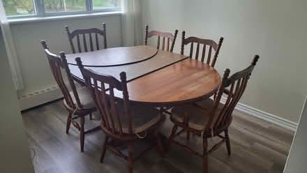 Photo of free Wood table with 6 chairs (Mississauga) #1