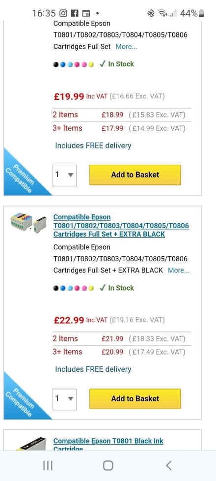 Photo of free Set of printer inks (BN2) #1