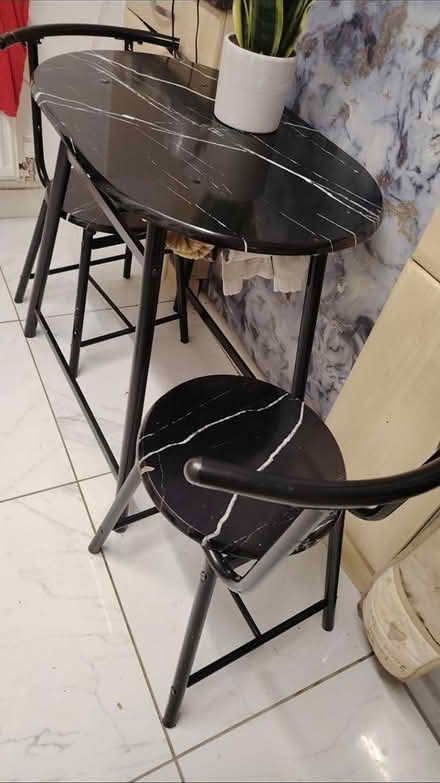 Photo of free Marble effect black table (Sheffield) #2