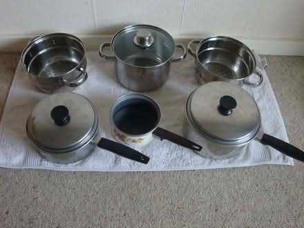 Photo of free Stainless steel saucepans (Streetly, Sutton Coldfield B74) #1