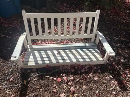 Photo of free Wood porch swing (Centennial) #1
