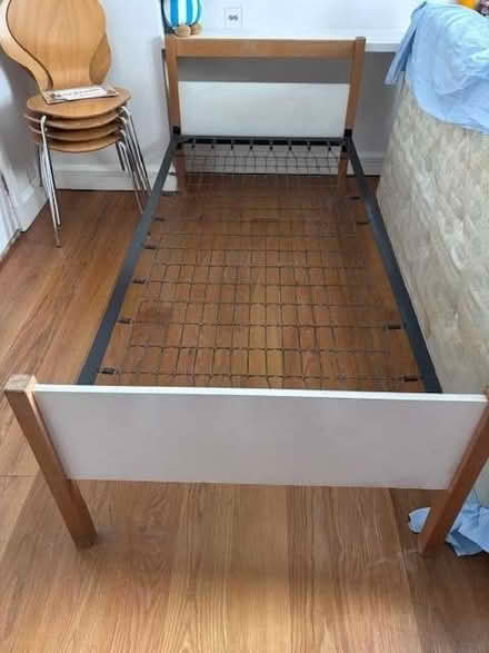 Photo of free Two full sized single beds, frame and ends and mattress (South Kensington SW7) #1