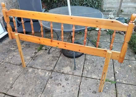 Photo of free Pine headboard for kingsize bed (Reabrook Estate SY3) #1