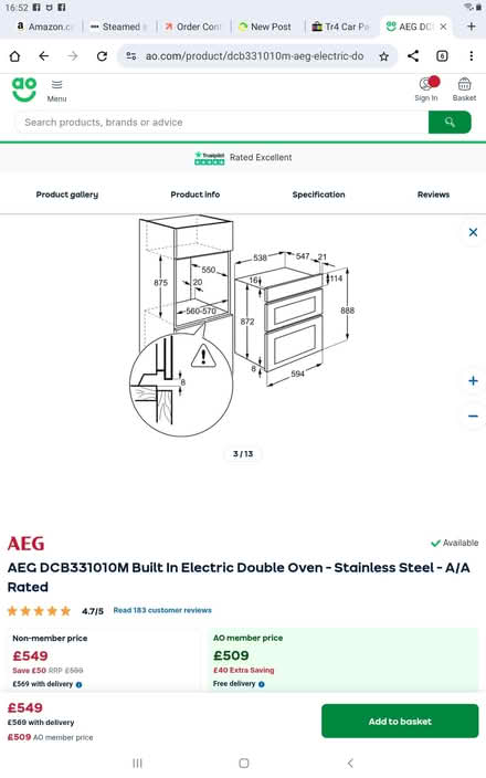 Photo of free Double electric oven (Ightham Kent TN15) #2