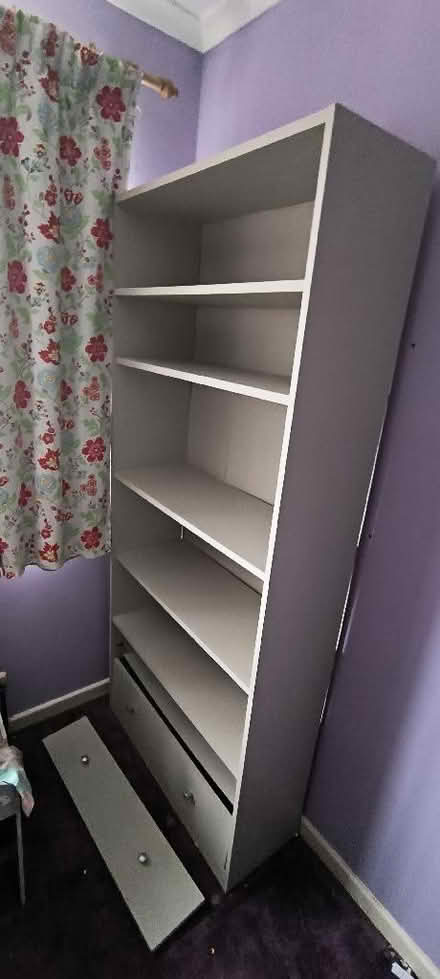 Photo of free Grey shelving unit with dodgy drawers (Malvern Link WR14) #2