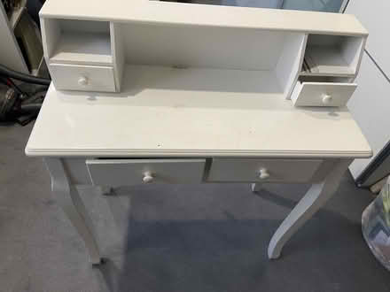 Photo of free Small white desk and organiser (Claygate KT10) #1