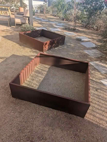 Photo of free 48" square corten steel planters (Terra Vista Way and Pierce Ave) #1