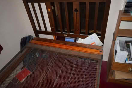 Photo of free Wooden bed frame, antique, double, with mattress (Frogmore GU17) #2