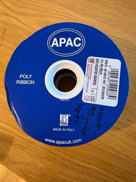 Photo of free White Ribbon (eg for wedding car) (Hertford Heath SG13) #1