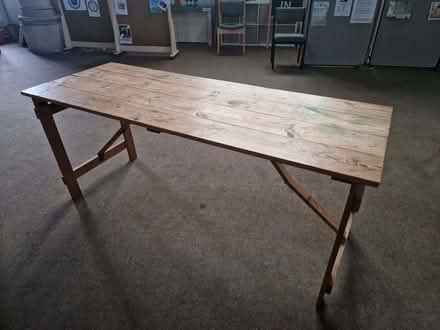 Photo of free Wooden table with folding legs (Topsham EX3) #1