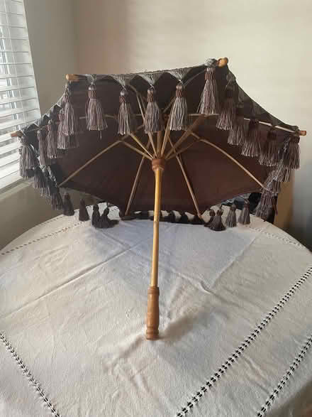 Photo of free Wood/Cloth Tasseled Parasol (Central Phoenix) #1