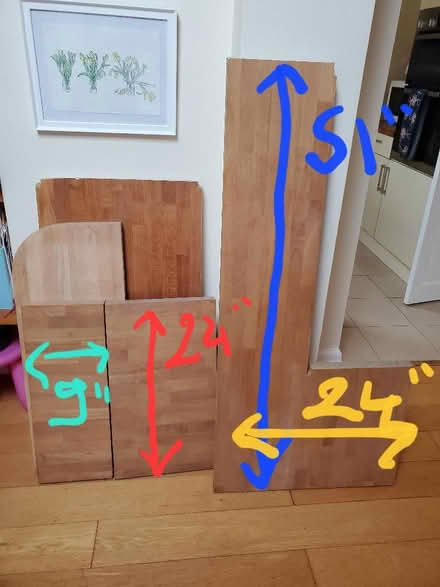 Photo of free Various offcuts of wooden kitchen counter (Dyke Road area BN1) #2