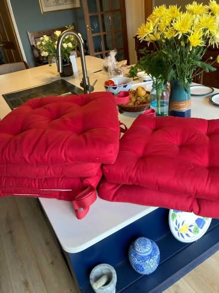 Photo of free 6 chair cushions (Hanging Heaton ,Dewsbury) #1