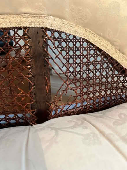 Photo of free Small 2 seater sofa with cane arms and partial cane back. (Wivenhoe CO7) #3