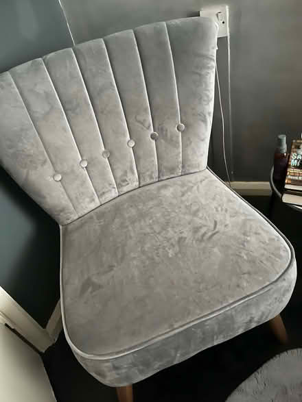Photo of free grey velvet chair (Stepney E1) #1