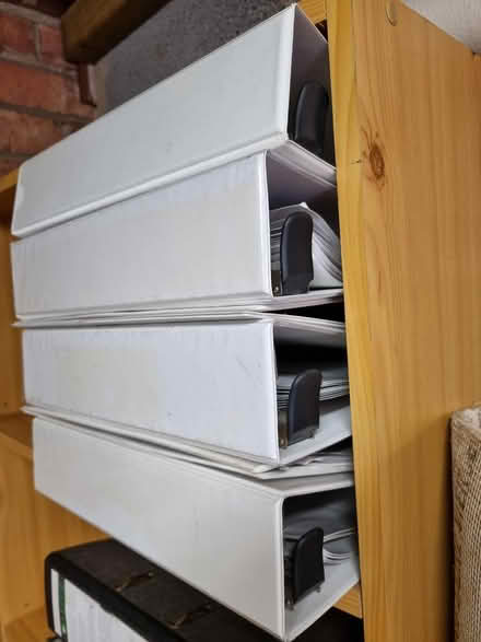 Photo of free Six white plastic lever arch files (Near Lowther Gardens FY8) #1