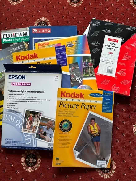 Photo of free Unopened photo paper, laminating pouches and labels (Hallatrow) #1