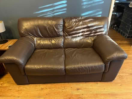 Photo of free 2 x Next Brown Leather Sofas (Eaton Ford PE19) #2