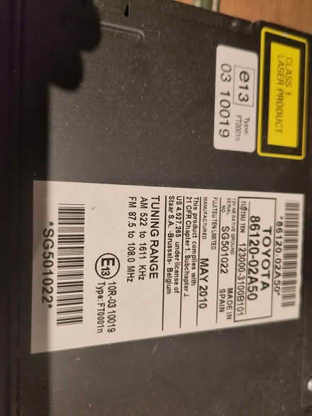 Photo of free Toyota car radio (M33) #2